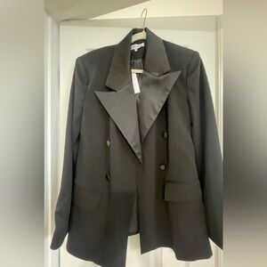 We Wore What Tuxedo Black Double-Breasted Blazer